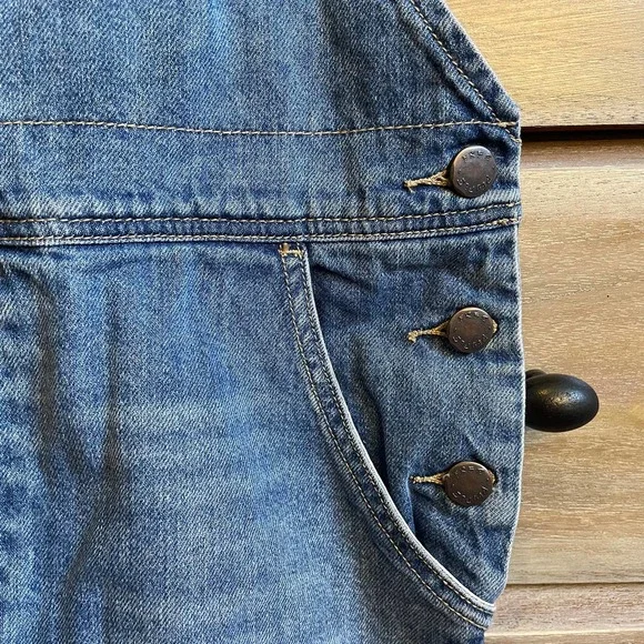 Free People Revolve Torn Up Raw Hem Denim Jumper Overall Dress - Picture 4 of 4